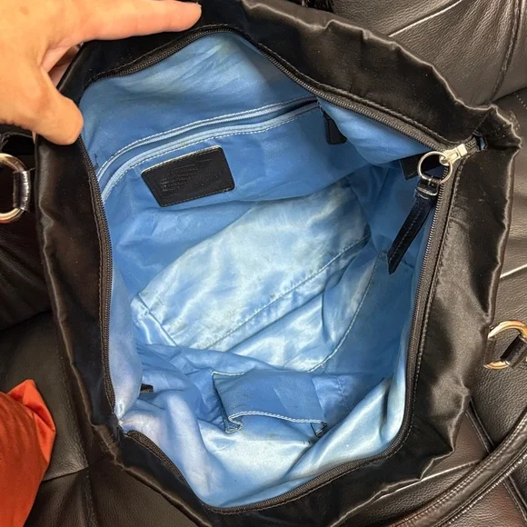 Coach (Rehab) Black Studded Tote Bag with Multicolor Accent - Picture 9 of 17